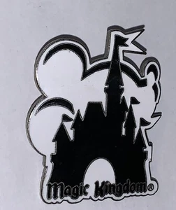 WDW Disney Pin Magic Kingdom Mickey Cinderella Castle Silhouette Black & White - Picture 1 of 2