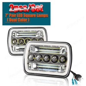 Faro proiettore led quadrato 7x6" 5x7 pollici faro hi/lo per Jeep Wrangler YJ Chevy S10 - Foto 1 di 16