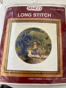 A Stroll in the Garden Chris Huber Semco Long Stitch Kit Needlepoint Tapestry - Picture 1 of 3