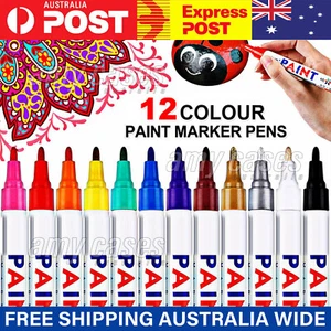 12pcs Multicolored Waterproof Rubber Permanent Paint Tyre Marker Pen MEL - Picture 1 of 12