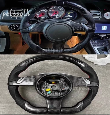 Volante personalizado de carbono + LED para Porsche Cayenne Panamera 911 997 991 Foto 1 de 4