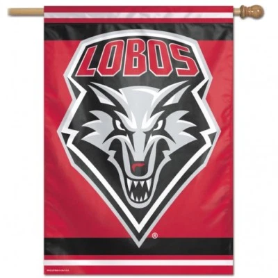 新墨西哥大学 Lobos NCAA 垂直国旗授权 28 x 40 — 第 1/2 张图片
