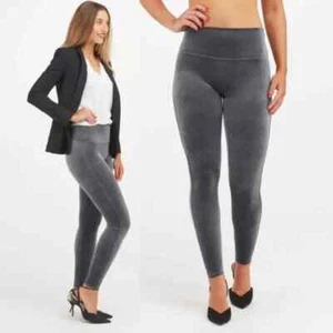 Leggings Spanks grigio velluto medio donna pantaloni morbidi compressione eleganti Y2K - Foto 1 di 1