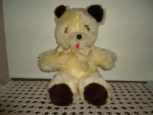Old Antique Nicky's Toy Teddy Bear Tongue 19 inch Yellow & Brown Plush 1950s - Picture 1 of 4