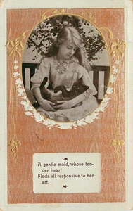 AK Junges Mädchen Wiegt Schwarze Katze 1912 Fredericton N.B. Abbrechen - Bild 1 von 2