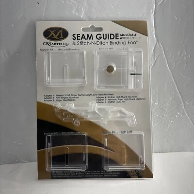 Martelli Stitch-N-Ditch binding foot seam guide adjustable 1/4"-1" 4 fence SD-01 - Image 1 of 4