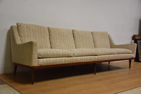 Milo Baughman Beige Sofa Mid Century Cover
