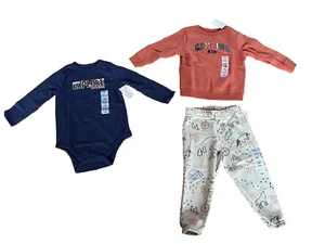 NEW boy 18 M months Fall Winter clothes sweatpants sweatshirt LS bodysuit - Picture 1 of 7