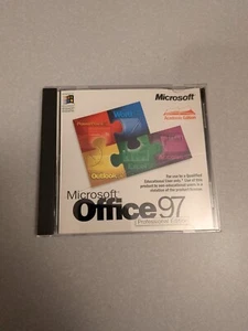Microsoft Office 1997 Professional Edition płyta CD z kluczem produktu komputer vintage oprogramowanie - Zdjęcie 1 z 4