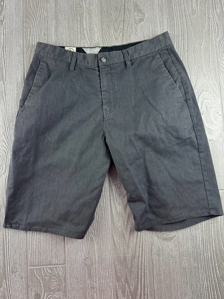 Volcom Shorts Mens Size 31 Stone Grey Cotton Chino Flat Front - Image 1 of 4