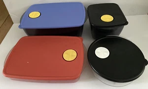 Lot 4 Tupperware Rock N Serve Microwaveable Containers 3380 3381 3384 4521 - Picture 1 of 3