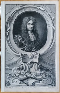 Houbraken Gran Bretagna Ritratto Laurence Hyde Conte Rochester - 1740 - Foto 1 di 1