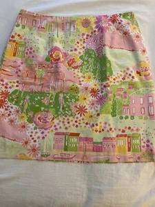 EUC Lilly Pulitzer Skirt - Negresco Colorful World Skirt, Sz 8, pink, RARE! - Picture 1 of 10