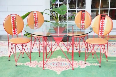 Juego de cuatro sillas y mesa de Frank Lloyd Wright para Cassina, aprox. 1980 Foto 1 de 4