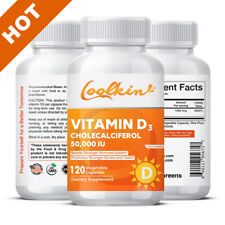 Vitamin D3 Cholecalciferol 50000 IU -Strong Bones,Teeth & Muscle Function 120pcs