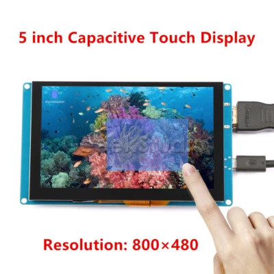 5 Inch 800*480 Capacitive Touch Screen LCD Display For Raspberry Pi 4B/3/2/B+/PC - Image 1 of 4