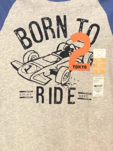 New CARTERS Long sleeve Shirt size 7 NWT Born To Ride 100% Cotton MSRP $18 - Picture 1 of 6