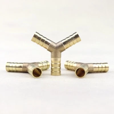 3Pcs 3/8" Y-3 Way Brass Hose Barb Fitting Pipe Tubing Splicer Fuel Water Gas Air - Image 1 of 4