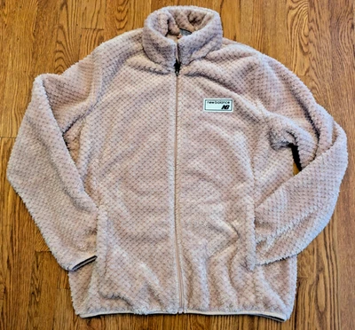 New Balance Mujer Vellón Cremallera Completa Malva Rosa Chaqueta Sherpa Grandes Bolsillos con Cremallera Foto 1 de 4