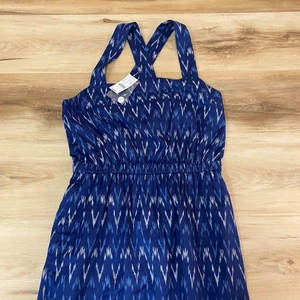 J.Crew Women's Dress Size 0 Blue Ikat Print Maxi Sundress Strappy NWT - Picture 1 of 10