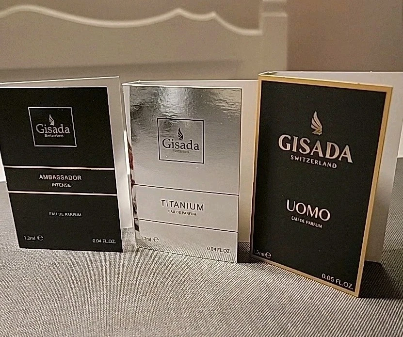 Gisada Herren, Titanium + Ambassador + Uomo, 3× Eau de Parfum, 3.9 ml