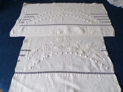 2 SUPERBES BRODERIES ANCIENNES DEBUT 1900 FAITE MAIN - Photo 1/4