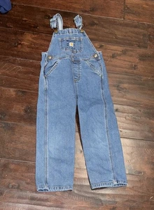 Toddler Boys Carhartt Denim Overalls Sz 4T Blue Jean Pants - Picture 1 of 3