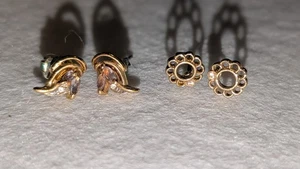 Vintage Ohrringe 2 Paar goldfarben - Bild 1 von 14