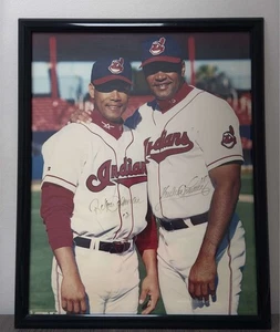 Sandy & Roberto Alomar Jr Signed Framed 16x20 Photo Cleveland Indians Auto - Picture 1 of 5