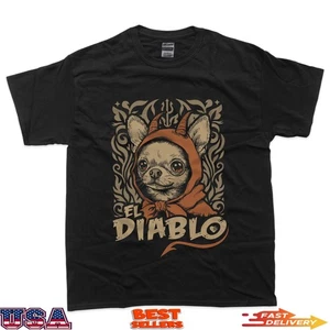 Divertida Camiseta Chihuahua El Diablo Linda Pequeña Diablo De Colección Perro - Imagen 1 de 6