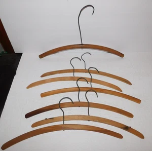 NEAT VINTAGE WOODEN CLOTHES HANGER JOB LOT - ONE IS VERY OLD - Picture 1 of 6