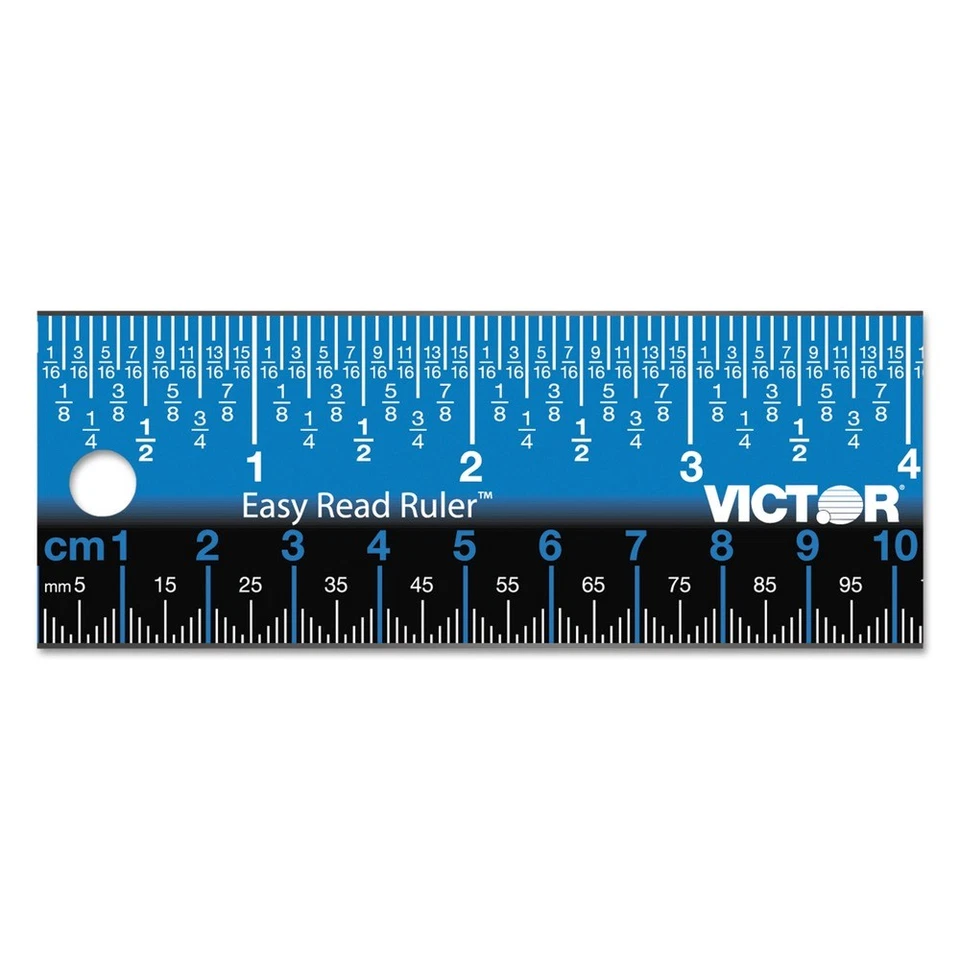 VICTOR EZ18SBL Easy Read Ruler 18 Stainless Steel Blue
