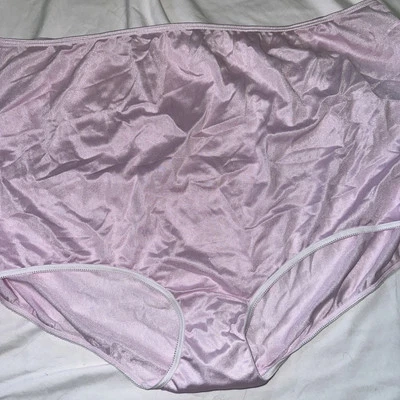 Vtg Panties Shiny Nylon Brief Sears Light pink 12 5X Grannycore Hips 53-56 - Image 1 of 4