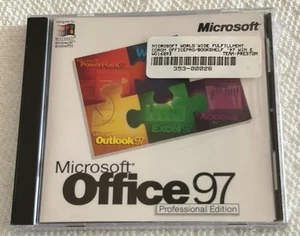 NOS Microsoft Office 97 Professional Edition CD-ROM with Product Key Sealed - Picture 1 of 3