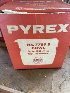 Pyrex Flameware Coffee BOWL ONLY Replacement Base 7759-B Part in Box - Picture 1 of 7