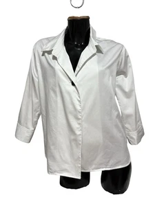 Tyler Boe Womens Top Collared Cotton White One Button Blouse Size XS - Picture 1 of 21
