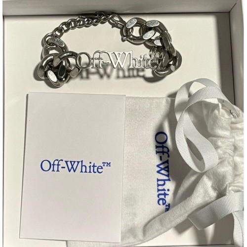 Bracciale a maglie Off White Virgil Abloh ottone argento 'grosso' nuovo prezzo consigliato: £ 295