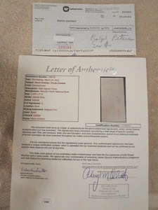 KEVIN COSTNER SIGNED CHECK JSA LOA. WARNER BROTHERS CHECK. WITH COSTNERS SS# - Picture 1 of 5