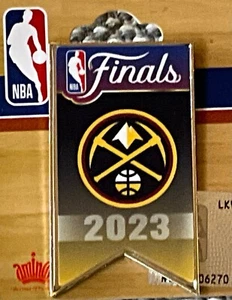 DENVER NUGGETS 2023 NBA FINALS COLLECTOR BANNER PIN IN HAND IMMEDIATE SHIPPING - Picture 1 of 1