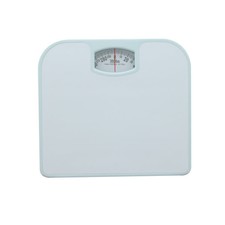 AquaPlumb BS2012 Heavy-Duty Steel Analog Bathroom Scale, 300 lb. Capacity, White