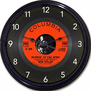 Bob Dylan Blowin' in the Wind Wanduhr Retro Bild Vinyl 45 1/min Schallplatte 10" - Bild 1 von 1