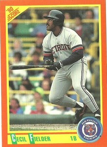 CECIL FIELDER DETROIT TIGERS #9T - SCORE TRADED NM-MT 1990