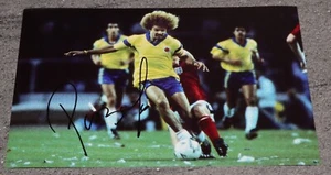 Foto Autógrafo Carlos Valderrama FIRMADO PERSONALMENTE A MANO 12x8 - Regalo Colombia - Imagen 1 de 2