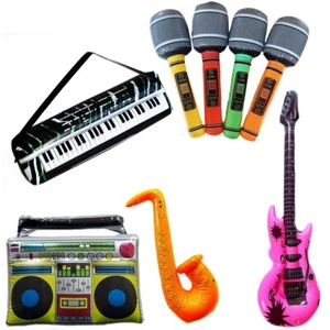 Inflatable Musical Instrument Prop Accessories Fancy Dress Guitar Saxophone - Picture 1 of 14
