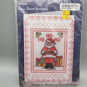 Santa Christmas Cross Stitch Greetings Card Kit 5560 Design Works Crafts - Picture 1 of 4