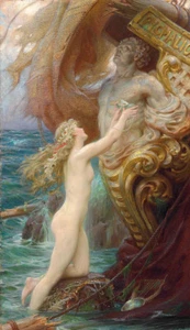 A Deep Sea Idyll by Hebert Draper 60cm x 34.5cm Art Paper Print - Picture 1 of 1