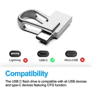 Kootion Schnelle Geschwindigkeit Dual Mini Metal USB 3.0 128GB Type C USB Sticks - Bild 1 von 12
