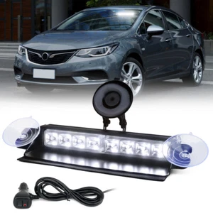 8 IN LED White Front Windshield Dash Deck Warning Flashing Hazard Warning Lights - Bild 1 von 7