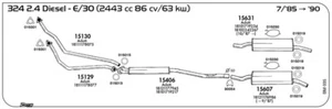 TUBO AL COLLETTORE MARMITTA PER BMW Serie 3 E-30 324 2.4 Diesel 2443 cc 86 cv 63 - Imagen 1 de 1