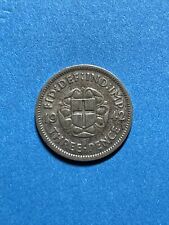 1942 UK GB GREAT BRITAIN SILVER THREEPENCE COIN